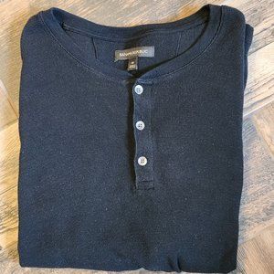Banana Republic - Black LS Henley - M